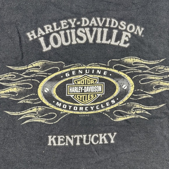 Vintage Harley-Davidson Shirt Mens 2XL Black Skull Louisville Kentucky 00s - Picture 9 of 10